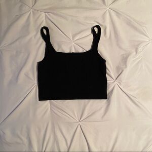 H&M basic black ribbed cropped tank